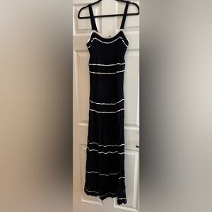Abercrombie and Fitch Crochet Style Maxi Dress Black and White Medium